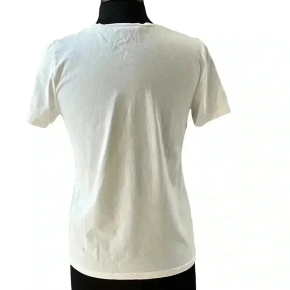 Draper James Keep it Pretty Please White Cotton Graphic Tee Size M - Picture 4 of 9